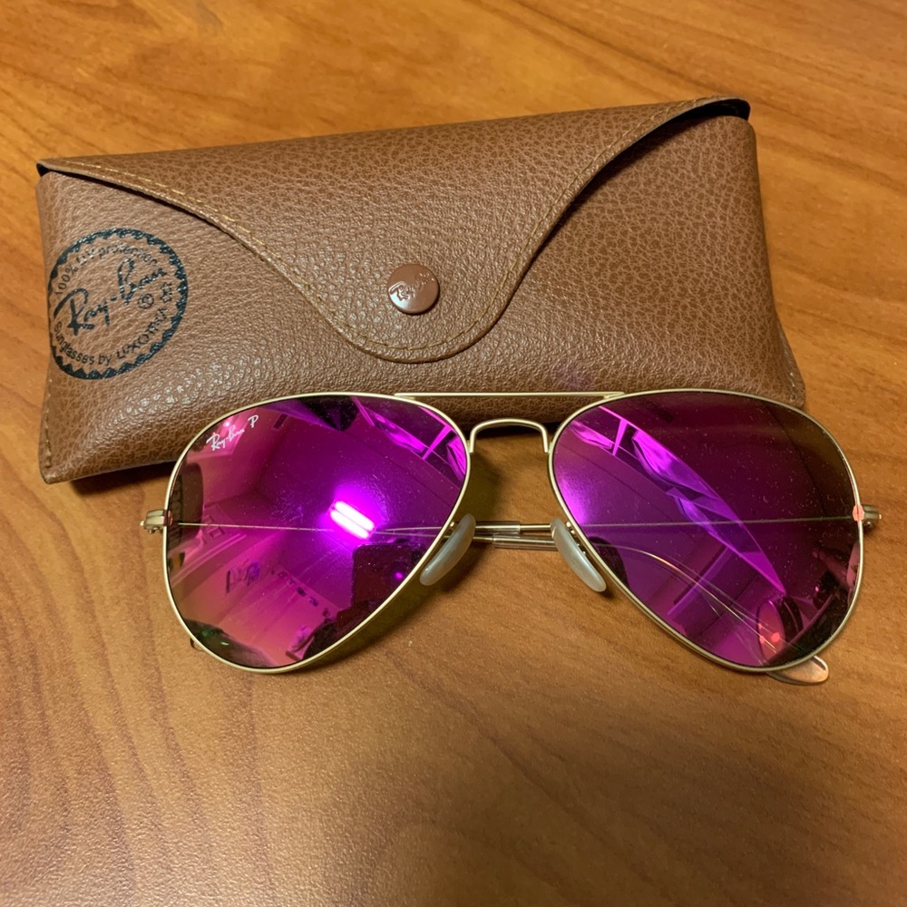 ray ban pink polarized aviators